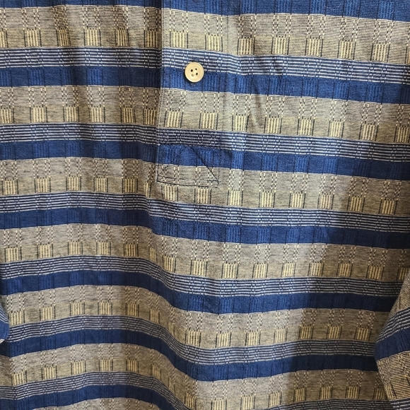 Greg Norman Collection Mercerized Cotton Striped Shark Logo Golf Polo Shirt XL - Picture 3 of 5